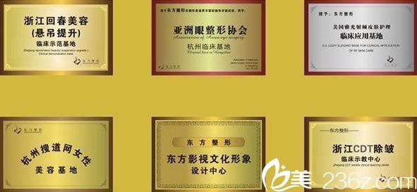 杭州东方整形荣誉证书