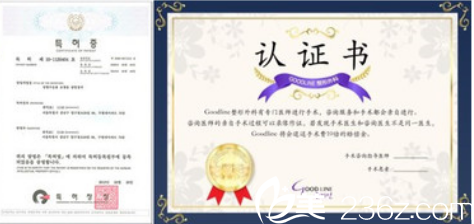 韩国GOOD LINE崔德浩整形外科认证书 韩国GOOD LINE崔德浩整形外科认证书
