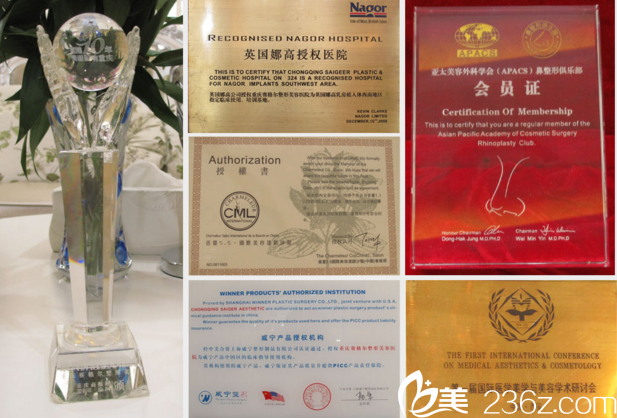 重庆赛格尔整形马强院长荣誉 重庆赛格尔整形马强院长荣誉