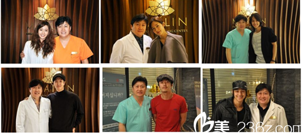 崔濬院长与众韩国明星合影 崔濬院长与众韩国明星合影