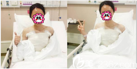 黄杰假体隆胸案例术后当天照
