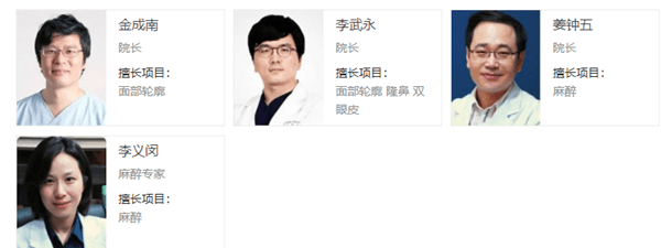 韩国尚美佳整形医院医生团队