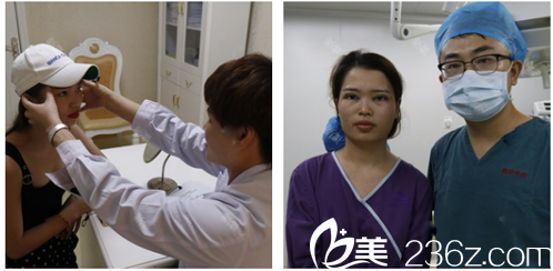 做完双眼皮后和陈群医生合影 做完双眼皮后和陈群医生合影