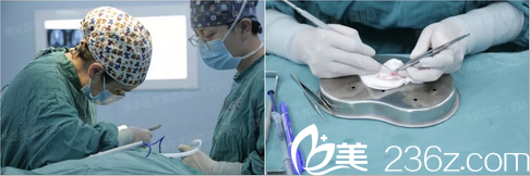 术中黄小林进行肋软骨雕刻 术中黄小林进行肋软骨雕刻