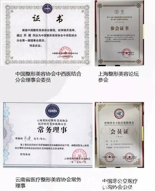 昆明吴氏嘉美井建院长荣誉证书 昆明吴氏嘉美井建院长荣誉证书