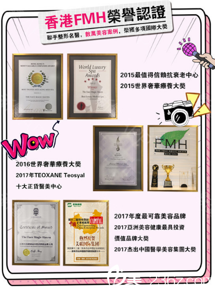 香港FMH医学美容医院荣誉证书 香港FMH医学美容医院荣誉证书