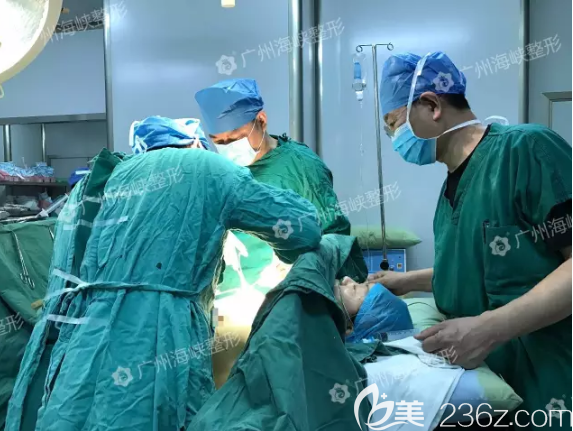 广州海峡谭新东取奥美定手术过程图