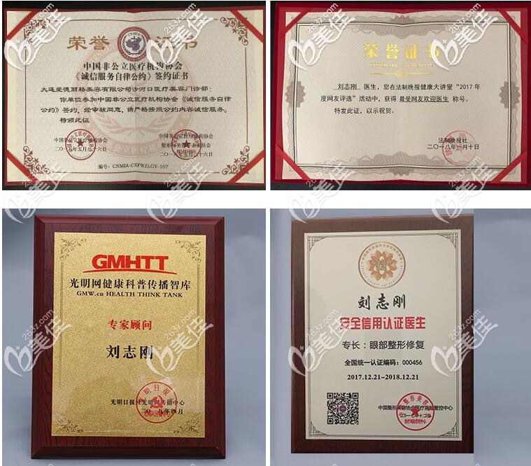 刘志刚双眼皮修复荣誉资质