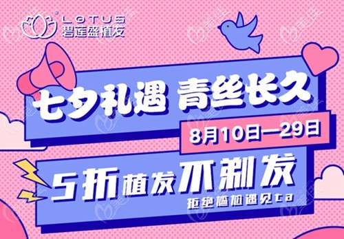 OMG!贵阳碧莲盛七夕礼遇-NHT不剃发植发价格5折起!
