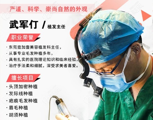 武军仃擅长各种毛发移植项目 武军仃擅长各种毛发移植项目