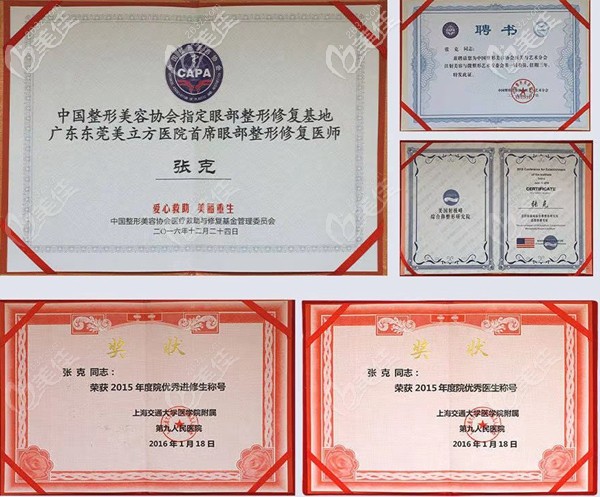 张克医生个人荣誉