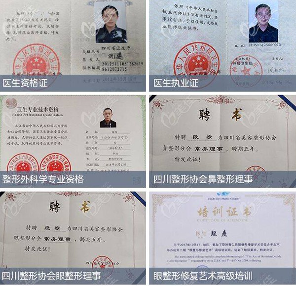 段焘医生资质证明 段焘医生资质证明