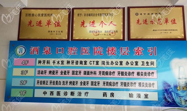 酒泉口腔医院楼层索引