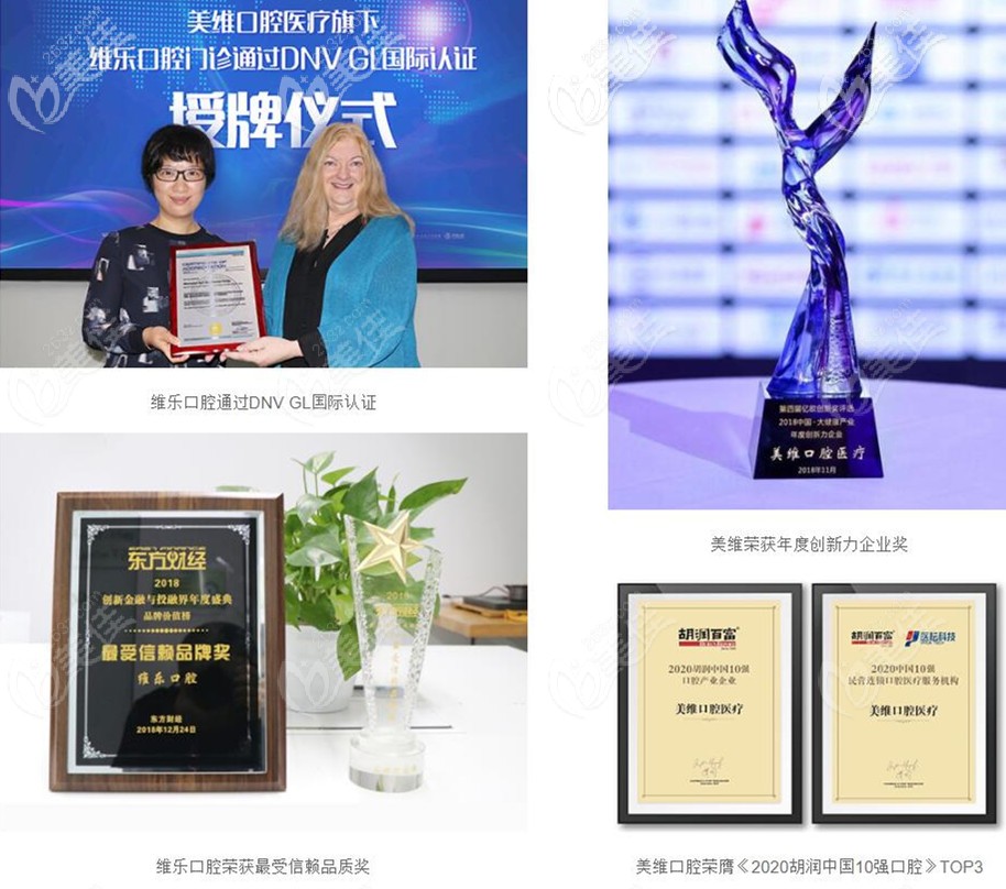 维乐口腔所荣获的诸多荣誉 维乐口腔所荣获的诸多荣誉