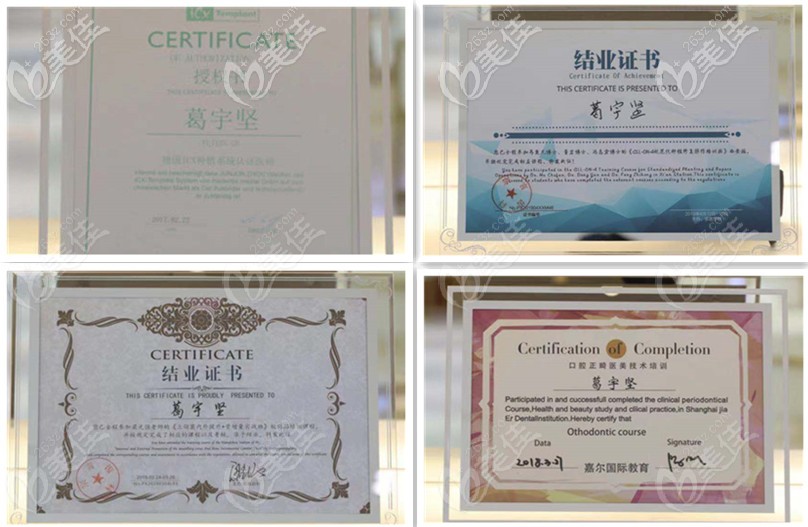 葛医生获得的荣誉证书 葛医生获得的荣誉证书